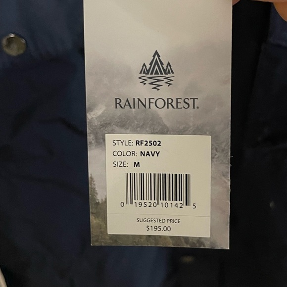 Rainforest Men’s Navy Blue Field Jacket With Stowaway Hood Size M - Picture 5 of 7